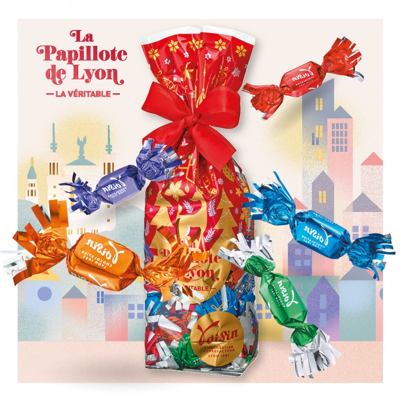 Sachet Véritables Papillotes de Lyon noires et lait assorties 500gr