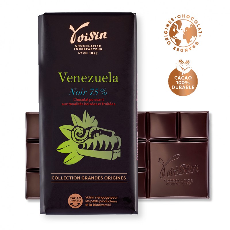 Tablette  Chocolat Venezuela noir 75% grandes origines