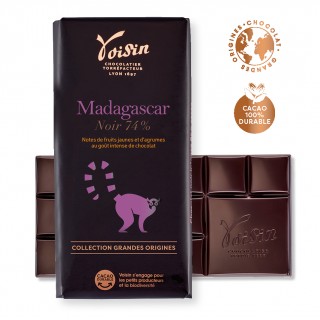 Tablette Chocolat Madagascar noir 74% grandes origines