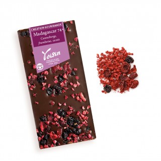 Tablette chocolat Madagascar 74% Fruits rouges création gourmande