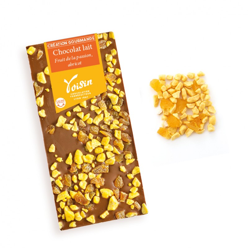 Tablette chocolat lait Passion Abricot création gourmande
