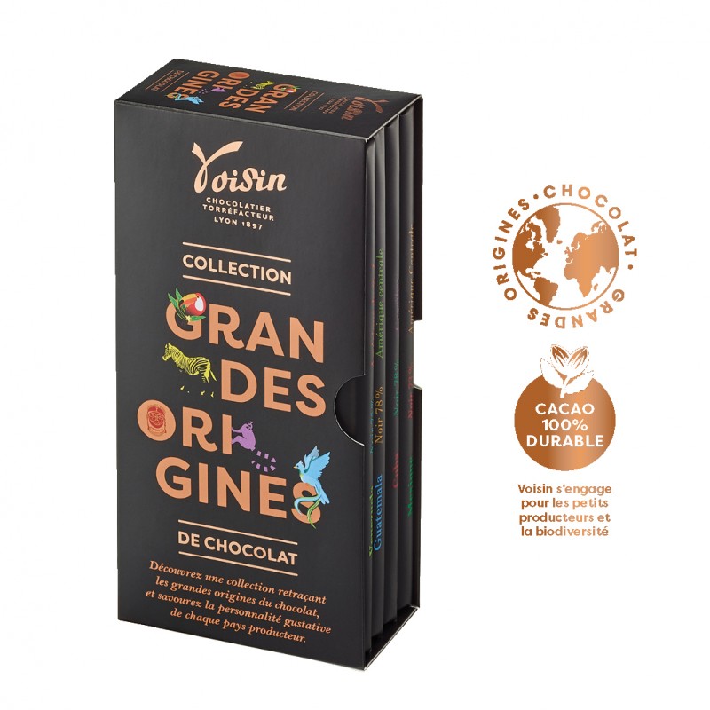 Etui 4 Tablettes Grandes Origines Chocolat Noir