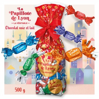 Sachet Véritables Papillotes de Lyon noires et lait assorties 500gr