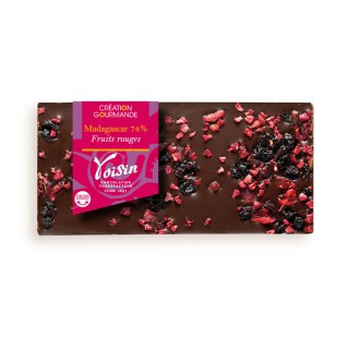 Tablette chocolat Madagascar 74% Fruits rouges création gourmande
