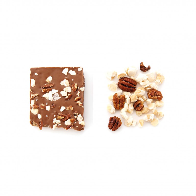Tablette chocolat lait Nougat caramel au beurre salé création gourmande