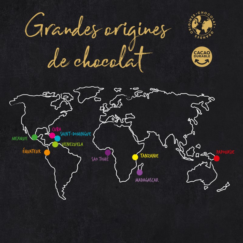 Tablette  Chocolat Venezuela noir 75% grandes origines