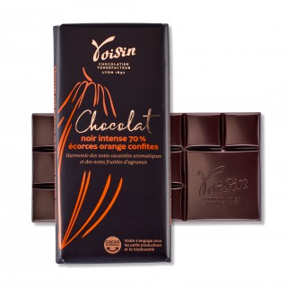 Tablette noir orange écorces confites