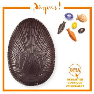 Oeuf ciselé noir n°10 garni