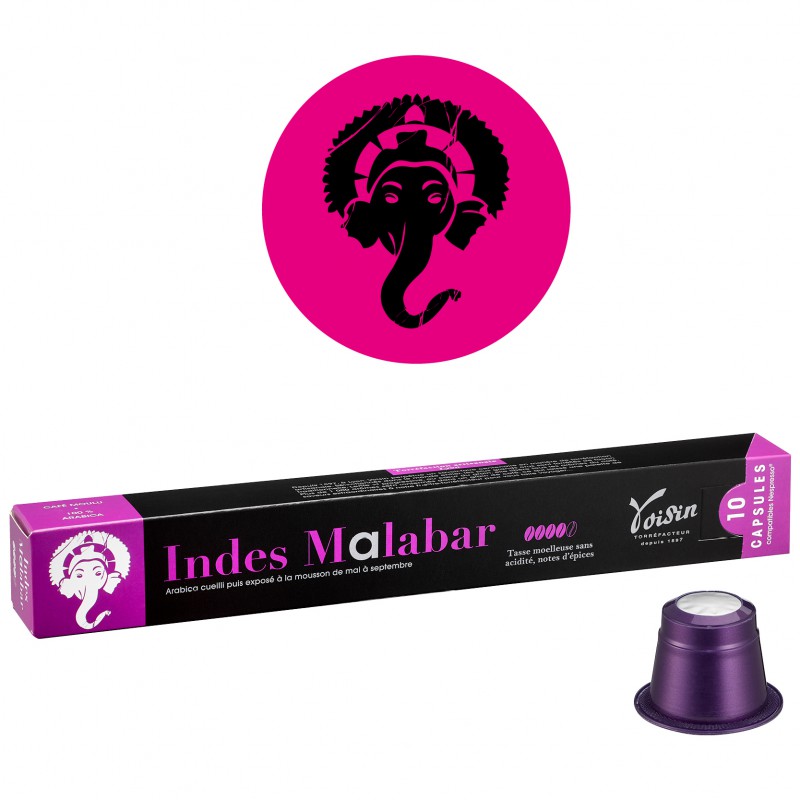 10 capsules café Indes Malabar